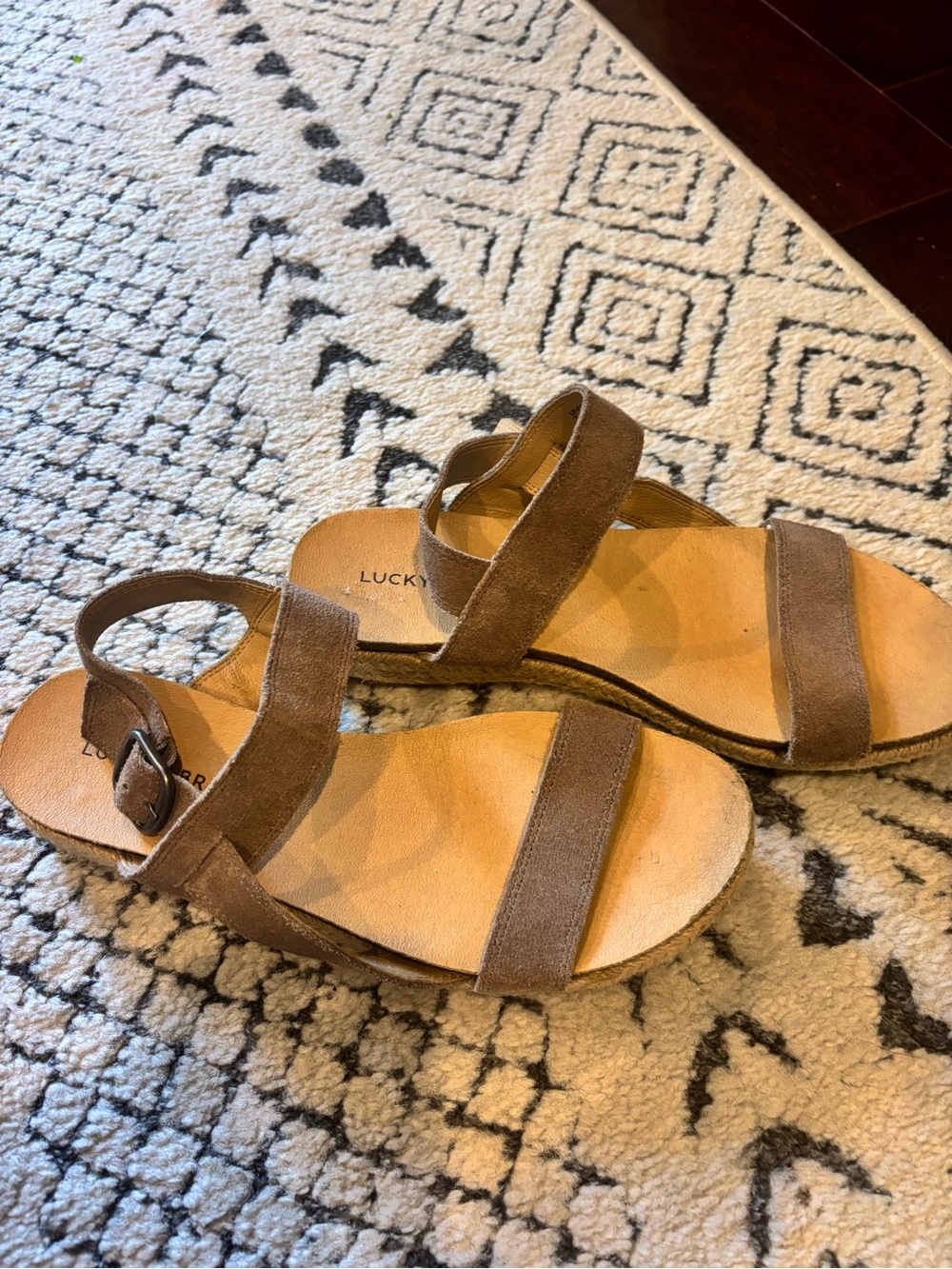 Lucky brand suede sandals 7.5